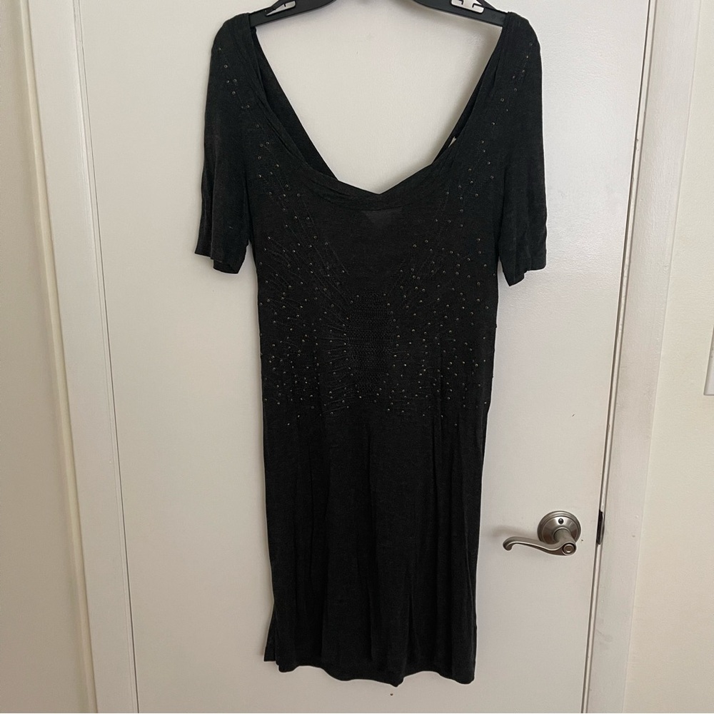 Free People Heathered Charcoal Grey Dress Size Large